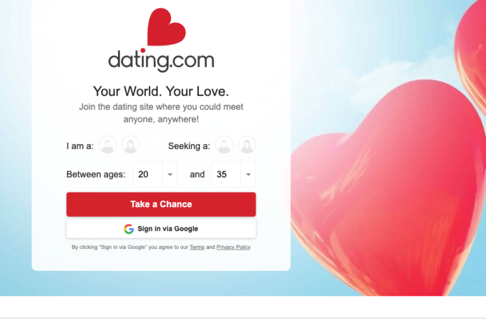 Dating.com signup form