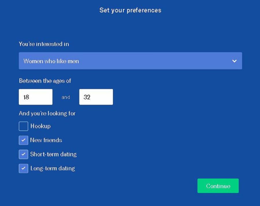 OKCupid signup form