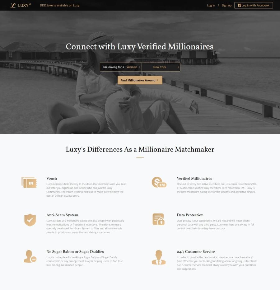 Luxy homepage